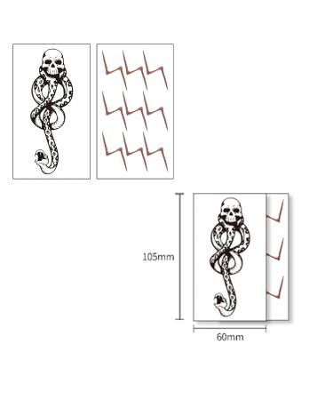 Halloween Death Eater Tattoos Set with Skull Snake Design - Fake Temp Tattoos, Friendship Bracelets, and Necklace - Ideal Birthday Gifts for Teen Girls - Buy Online on GoSupps.com