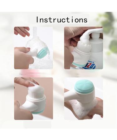 2-in-1 Silicone Face Cleaning Brush - 3D Dual Scrubber for Deep Pore Peeling & Makeup Massage - Soft Bristles for All Skin Types - Blue - Buy Online on GoSupps.com