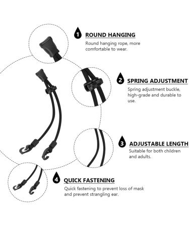 Minkissy 2-Pack Mask Rope Glasses Strap Holder | Protective Facial Chain Belt & Carrier for Masks | Durable Polyester - Buy Online on GoSupps.com