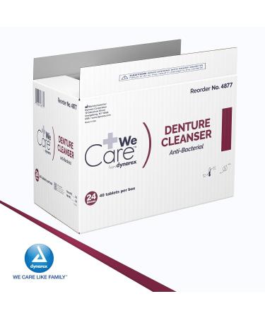 Dynarex Denture Cleanser Tablets - Peppermint Odor & Stain Removal - 40 Individually Wrapped Tablets per Box - Case of 24 Boxes - International Shipping Available - Buy Online on GoSupps.com