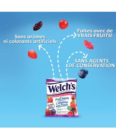 Welch's Fruit Snacks Mixed Fruit & Berries 'N Cherries Bulk Pack Gluten Free Individual Single Serve Bags 22g (Pack of 72) - Buy Online on GoSupps.com