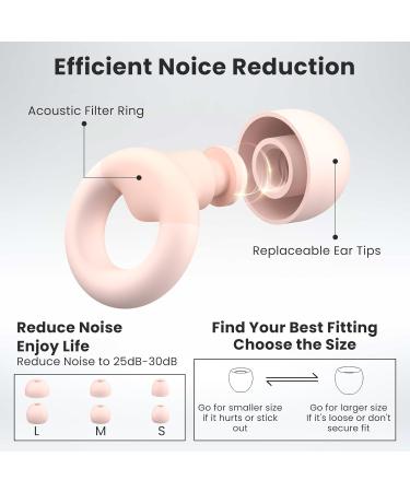 Premium Earplugs for Sleeping - Noise Reduction Soft Silicone 7 Pairs & Cord Included Hearing Protection for Work & Concerts - 25dB-30dB Rose Pink - Buy Online on GoSupps.com