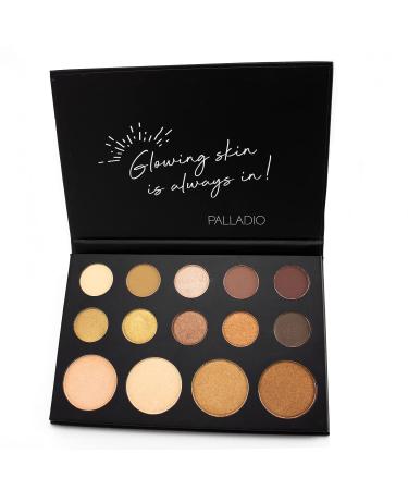Palladio Sun-Kissed Mirage Eyeshadow Highlighter Palette - Matte & Shimmer Finishes for a Warm Flawless Look | 14 Highly Pigmented Colors for All Day Wear (SUN-KISSED) - Summer 2019 - Buy Online on GoSupps.com