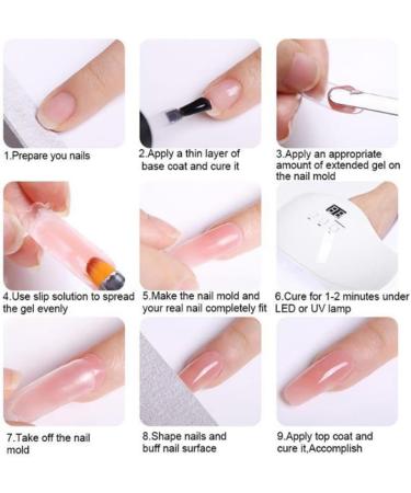 Gel Nail Kit 15ml 7 Colors Gel Extension Nail Kit with UV Lamp Nail File Clip Builder Gel Nail Kit Long-Lasting Gel Polish Starter Kit Acrylic Nail Kit - Buy Online on GoSupps.com