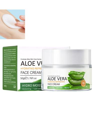 KOAHDE Aloe Vera Gel Face Cream Pure Aloe Vera Hydrating Refreshing Moisturizing Face Cream Face Moisturizer For Women Natural Aloe Cream for Dry Skin Natural Aloe Cream Acne Soothing 50G