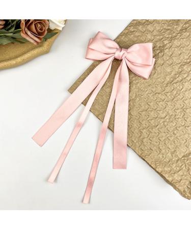 Double Layer Ribbon Bow Hair Clip Women Korean Bowknot Long Ponytail Clip Sweet Girls Hairpin Barrettes Headwear Gift Beige - Buy Online on GoSupps.com