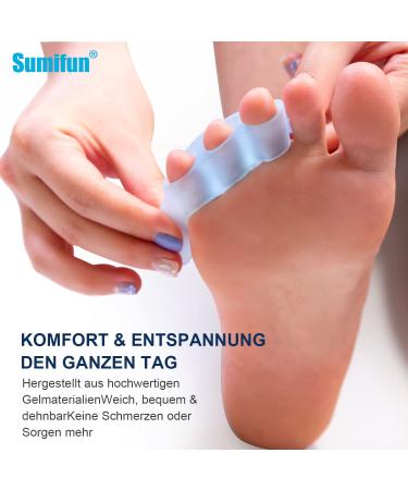 Sumifun Gel Toe Spreader - 10x Small Toe Protection for Overlapping & Curled Toes | Blue Gel Separator for Friction Pain Relief - Buy Online on GoSupps.com