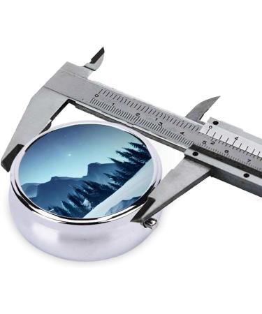Snowy Forestround Pill Box - 3 Compartment Portable Organizer for Travel & Purse | Best Pill Box for Easy Medication Management - Buy Online on GoSupps.com