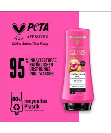 handle Gliss Conditioner seductively long 2 x 200 ml hair conditioner restores damaged hair lengths conditioner cares for dry ends 200 ml 2er Pack - Buy Online on GoSupps.com