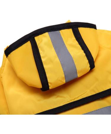 Lifeunion Dog Reflective Raincoat with Hood and Harness Hole - Waterproof Slicker Poncho for Small Medium Dogs - Medium Yellow - Buy Online on GoSupps.com