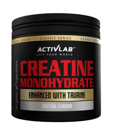 Activlab Creatine Monohydrate | Jar 300g | 50 Servings | Natural Flavor | Contains Taurine | Increasing Strength | Powder | 3X lab Tested