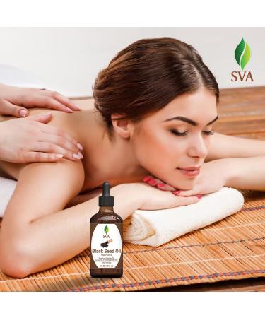 Buy SVA Black Seed Oil 4 Fl Oz - 100% Natural Cold Pressed Carrier Oil for Skin Hair & Body Care - Ideal for Massage & Facial Use - Buy Online on GoSupps.com