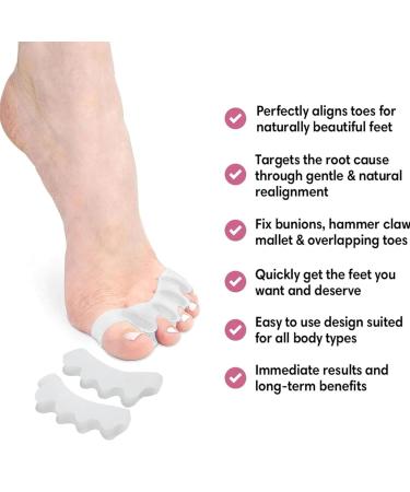 Toe Aligner Perfect Toes Natural Toe Aligner Toe Separators Bunion Correctors Suitable For Men And Women Bunion Pads White - Buy Online on GoSupps.com