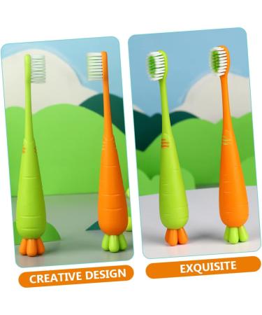Frcolor 4-Piece Carrot Shaped Children's Toothbrush Set - Soft Contoured Bristles for Toddlers | Cute & Effective Oral Care - Buy Online on GoSupps.com