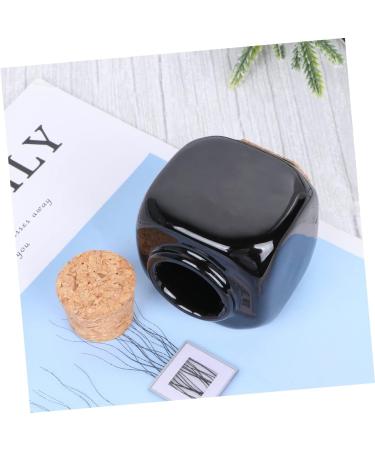 Gogogmee Medicine Cup Liquid Powder Container Clear Ceramic Storage Bottle Dappen Empty Mini Jars with Lids Cerace Manicure Bottle Wooden Cap Cork Art Small Bamboo Porcelain Cup Travel Nail 7.50X5.50X5.50CM Black - Buy Online on GoSupps.com