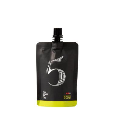 Chilli No 5 Chile No 5 Gourmet Wasabi Hot Chili Sauce Exclusive Five Chili Blend Vegan without artificial colors or flavors 100 ml bag