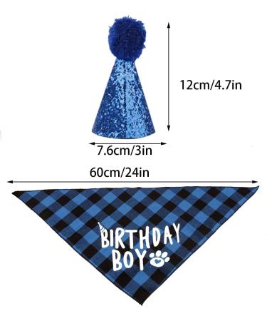 Kuou Dog Birthday Bandana - Cute Boy Pet Birthday Party Supplies in Blue - Buy Online on GoSupps.com