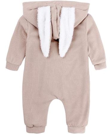 Kids Tales Newborn Baby Winter Rabbit Ear Hooded Romper 12-18 Months Apricot Thick - Buy Online on GoSupps.com