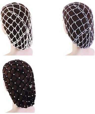 Chuyix Women's Pearl Crochet Hair Network Snood - Sleep & Style Mesh Bun Hair Nets for Girls - Buy Online on GoSupps.com