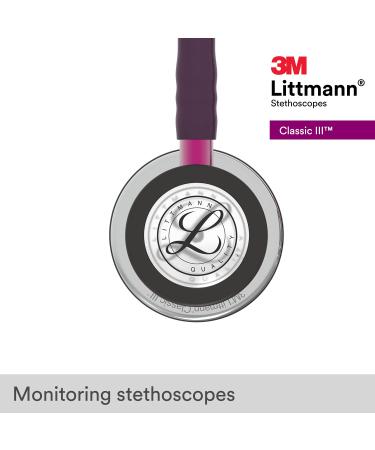 3M Littmann Classic III Stethoscope with Mirror Chestpiece - Plum Tube/Pink Stem - 27 - 5960 - Buy Online on GoSupps.com