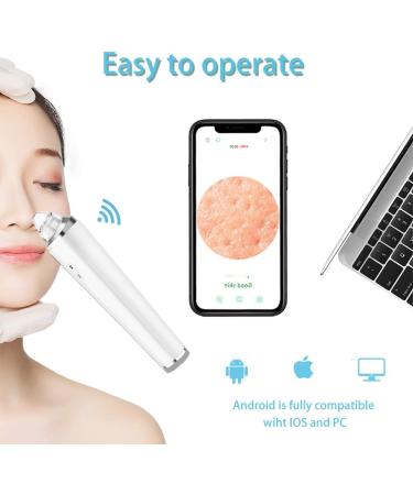 Electric Blackhead Remover with Camera Visual Electric Facial Pore Cleaner Phone Linked Display WiFi Beauty Device for Skin Care Powerful Removal Blackhead Acne Extractor with 6 Replaceable Probes - Buy Online on GoSupps.com