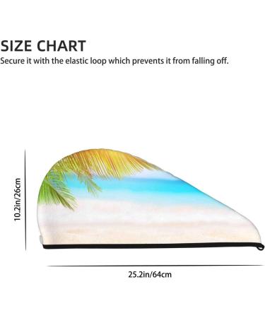 Buy Coconut Palm Tree Beach Microfiber Hair Towel - Soft Super Absorbent Coral Velvet Quick Dry Cap for Long Curly & Thick Hair - International Shipping Available - Buy Online on GoSupps.com