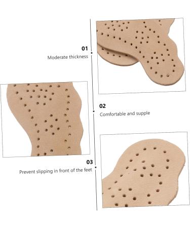 2 Pairs Marmerdo Heel Gel Insoles for High Heels - Non-Slip Cushions for Front Foot Pad - Beige 8X4.3CM - Buy Online on GoSupps.com