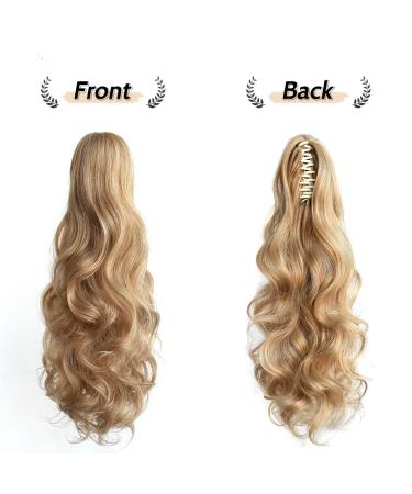 Ponytail Extension Claw Clip 20 Wavy Synthetic Hair Piece for Women - Golden Brown & Bleach Blonde Mix 20 - 27/613 - Buy Online on GoSupps.com