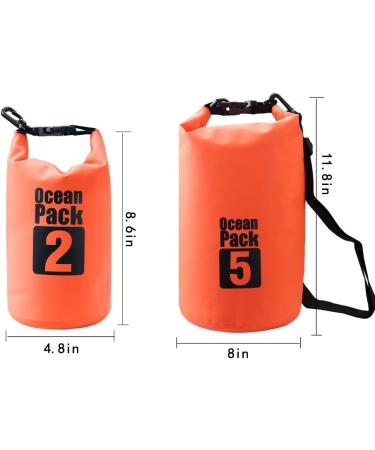 Orange 5L Waterproof Dry Sack for Boating, Kayaking, Hiking - Bear Outdoor Bag for Snowboarding, Camping, Rafting, Fishing & Backpacking - Buy Online on GoSupps.com