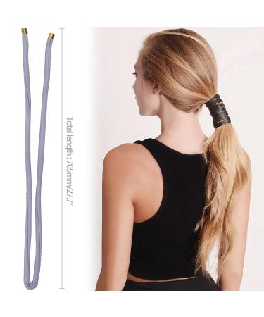 3Pcs Leather Hair Ties Ponytail Holders - Red Brown Grey | French Hairstyle Wraps - Buy Online on GoSupps.com