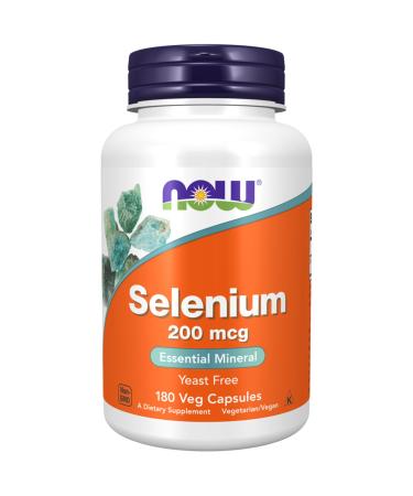 Now Foods Selenium 200mcg Yeast Free 180 Vegan Capsules Lab-Tested Vegetarian Gluten Free Soy Free Non-GMO