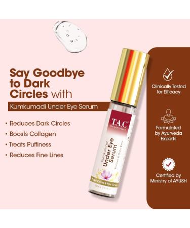 Kumkumadi Under Eye Serum - Dark Circles & Wrinkles Saffron & Gotu Kola 10ml | All Skin Types Men & Women - Buy Online on GoSupps.com