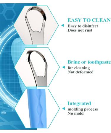 Wllhyf Stainless Steel Tongue Scraper - 4 Pack Bad Breath Reducer with Travel Case | Tongue Cleaner for Fresh Breath - For Men & Women - Buy Online on GoSupps.com