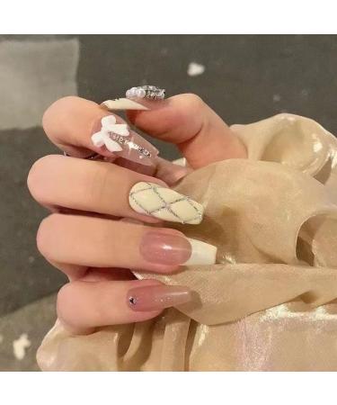 Temperament to Enhance The Nail Patch Nail wear a Brilliant Diamond Hand Patch French Bow Fake Nails Detachable (10-Piece) (Size : S) Small - Buy Online on GoSupps.com