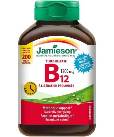Jamieson Vitamin B12 1200mcg Timed Release 200 Tablets - Buy Online on GoSupps.com