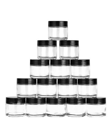 2oz Glass Jars With Lids 15Pcs, Hoa Kinh Small Clear Canning Jars, Mini Round Canning Jars Wide Mouth, Empty Cosmetic Containers for Creams, Beauty Products, Lotion, and Ointments 2oz-15pack