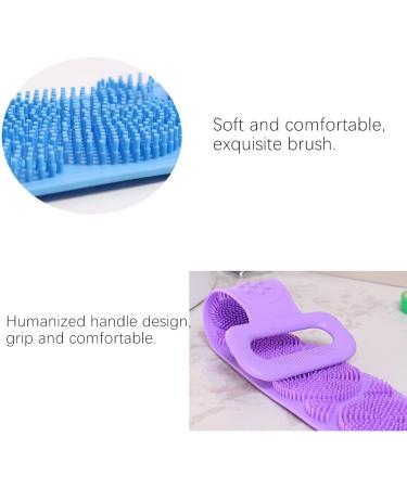 Silicone Bath Body Brush Exfoliator with Soft Bristles and Massage Dots - Blue Purple - Buy Online on GoSupps.com