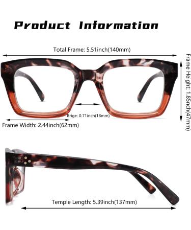 ACME Blue Light Filter Glasses for Men & Women - Large Frame 50mm Stylish Leopard Tea Red Design - Buy Online on GoSupps.com