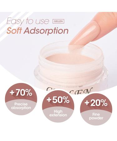 Gellen Dip Powder Nail Kit Starter Set - 6 Nude Skin Tone Colors, Acrylic Dipping System with Base, Top Coat, Activator, and 12 Pcs for French Manicure DIY Salon - Buy Online on GoSupps.com
