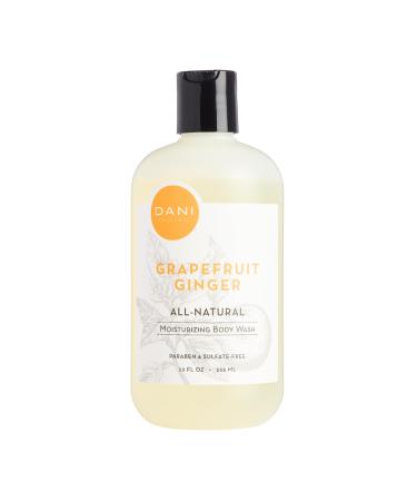 DANI Moisturizing Body Wash Naturals - Invigorating Grapefruit Ginger Scented - Organic Aloe Vera & Natural Glycerin - Paraben & Sulfate Free Shower Gel - For Men & Women - 12 Ounce Bottle