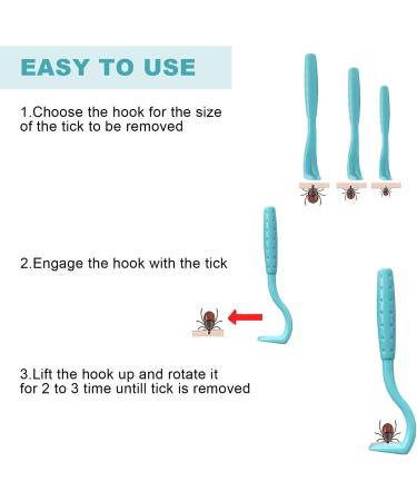 Eupsiiu 6-Piece Tick Removal Set for Dogs Cats & Horses | Gentle Tick Remover Tweezers & Pliers | Effective Tick Remedies in Blue & Green - Buy Online on GoSupps.com