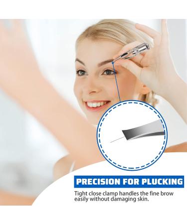 2-Piece LED Light Tweezers Set | Precision Hair Removal & Makeup Tool | Stainless Steel Eyebrow Tweezers for Women - Buy Online on GoSupps.com