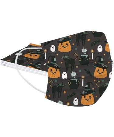 50PC Halloween Disposable Face_Masks for Adults Kids 3-Ply Colorful Breathable Face_Mask with Nose Wire Protective Facemask (50PC disposable for Kids F) - Buy Online on GoSupps.com