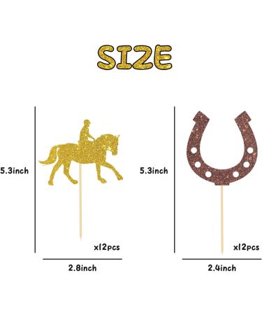 Helewilk 24 Pcs Cowboy and Horseshoe Cupcake Toppers Western Themed Baby Shower Birthday Party Dessert Cupcake Picks Wild West Party Decoration Supplies - Buy Online on GoSupps.com