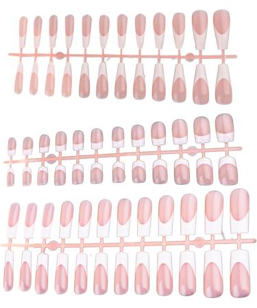 French Nail 10 SheetsColor Matting Press on Nails with White Edge 12 Size Full Cover Stick on Nails Simple False Nails Type 1 French Nails Type1 - Buy Online on GoSupps.com