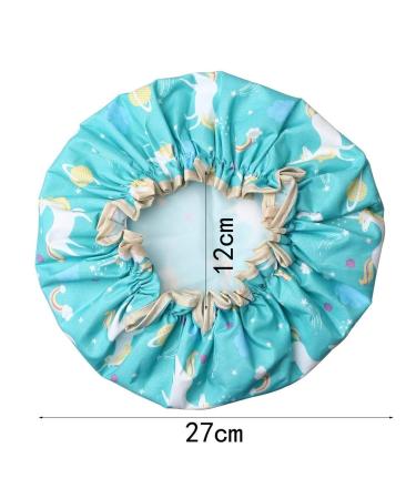 Kuou Waterproof Shower Caps for Women Men & Children - Satin Lined Elastic Band 2 Pack Hair Protection - Buy Online on GoSupps.com