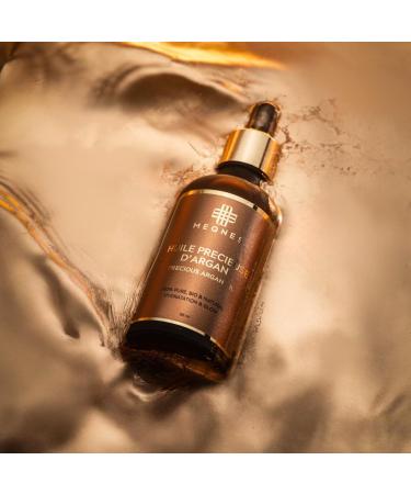 MEQNES Huile d'Argan Bio 100% Pure Press e Froid au Maroc - Nourrit & R pare Anti- ge Anti-Tache - Huile Argan Cheveux Visage Corps - Vegan - Flacon Verre Ambr - 50ml - Buy Online on GoSupps.com