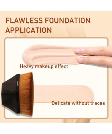 Black Diamond-shaped Kabuki Foundation Makeup Brush with Storage Case - Ideal for Blending Liquid, Cream, or Powder Cosmetics - Buy Online on GoSupps.com