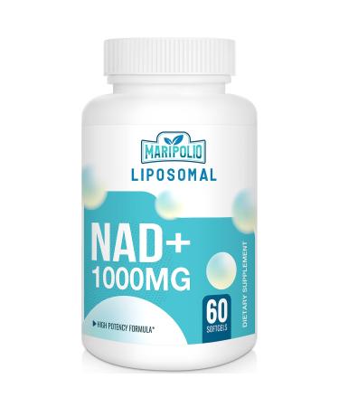 Liposomal NAD+ 1000 mg Supplement | High Bioavailability Liposomal Delivery | Cellular Energy & Wellness Support | Pure NAD+ Dietary Supplement for Men Women 60 Softgels 60 Count (Pack of 1)