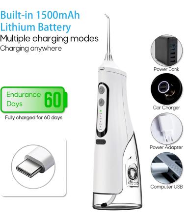 Professional Cordless Water Flosser - Rechargeable Dental Oral Irrigator for Braces Care | Ultra Jet Teeth Cleaner (Black) - International Shipping - Buy Online on GoSupps.com